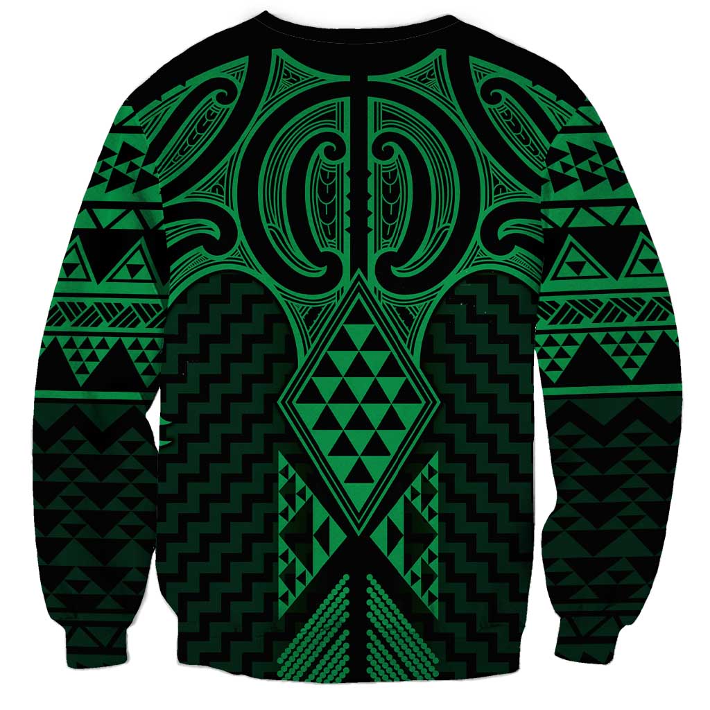 Kakariki Maori Ta Moko Poutama Art Sweatshirt LT9 - Polynesian Pride