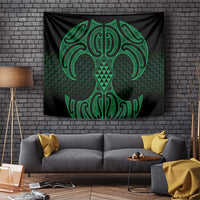 Kakariki Maori Ta Moko Poutama Art Tapestry LT9 Green - Polynesian Pride