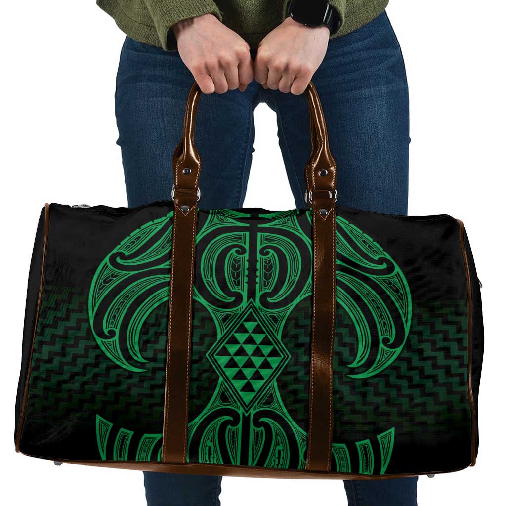 Kakariki Maori Ta Moko Poutama Art Travel Bag LT9 Green - Polynesian Pride