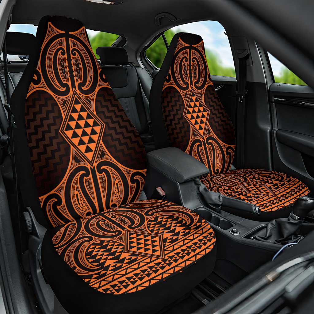 Karaka Maori Ta Moko Poutama Art Car Seat Cover LT9 One Size Gold - Polynesian Pride