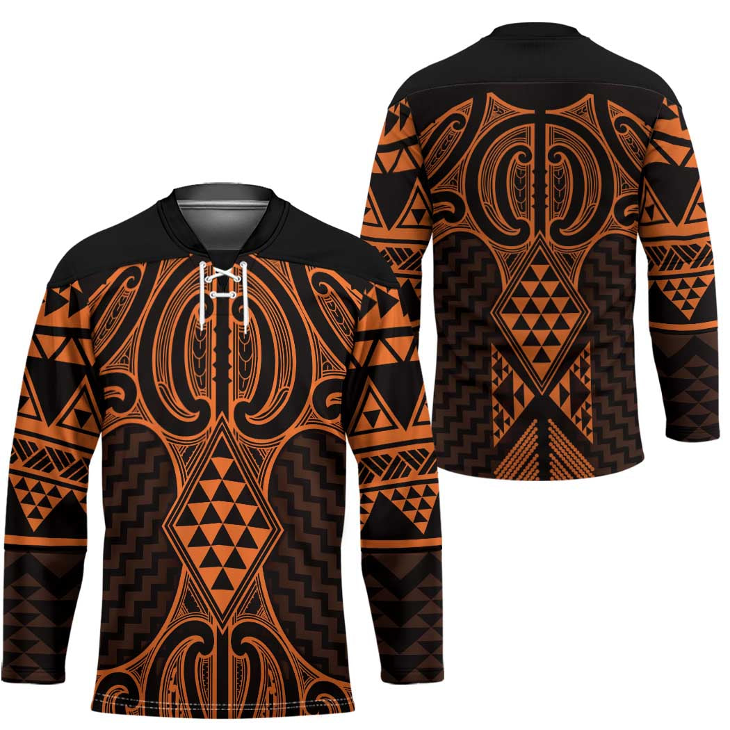 Karaka Maori Ta Moko Poutama Art Hockey Jersey LT9 - Polynesian Pride