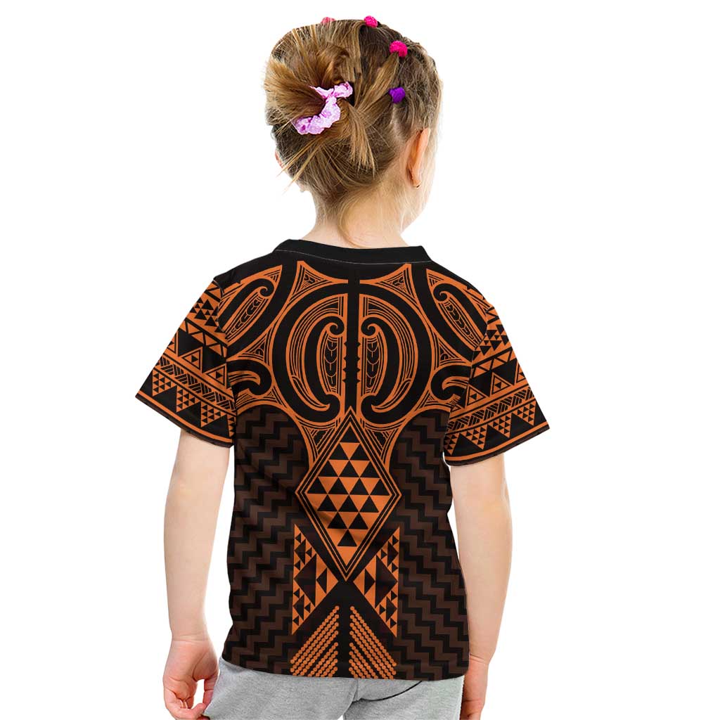 Karaka Maori Ta Moko Poutama Art Kid T Shirt LT9 - Polynesian Pride