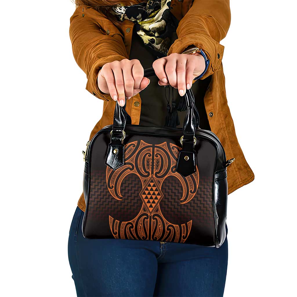 Karaka Maori Ta Moko Poutama Art Shoulder Handbag LT9 One Size Gold - Polynesian Pride