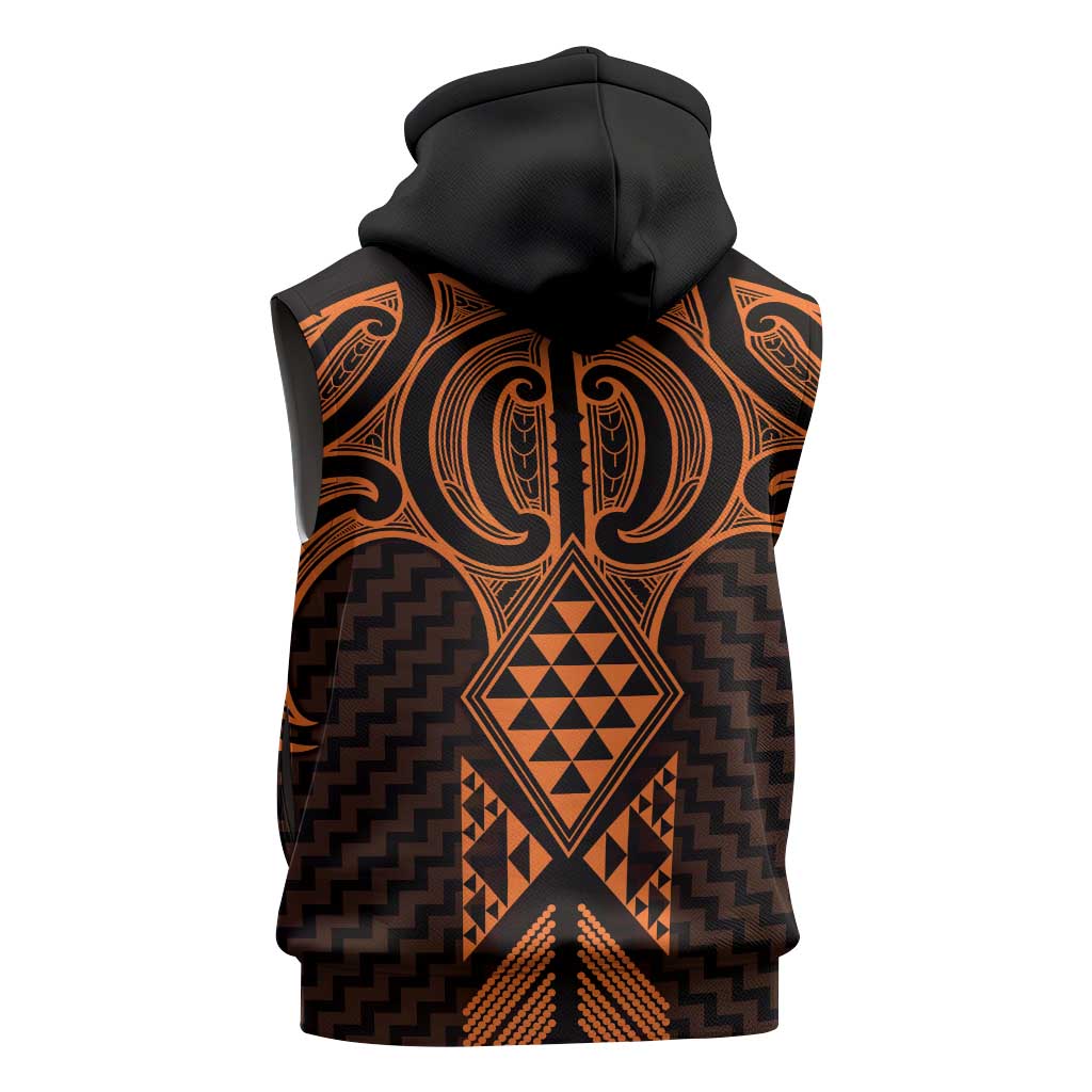 Karaka Maori Ta Moko Poutama Art Sleeveless Hoodie LT9 - Polynesian Pride