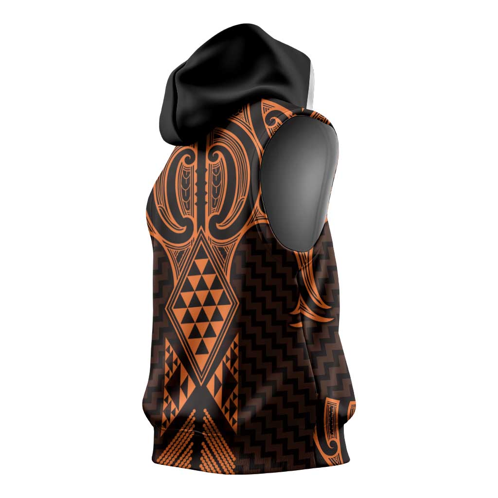 Karaka Maori Ta Moko Poutama Art Sleeveless Hoodie LT9 - Polynesian Pride