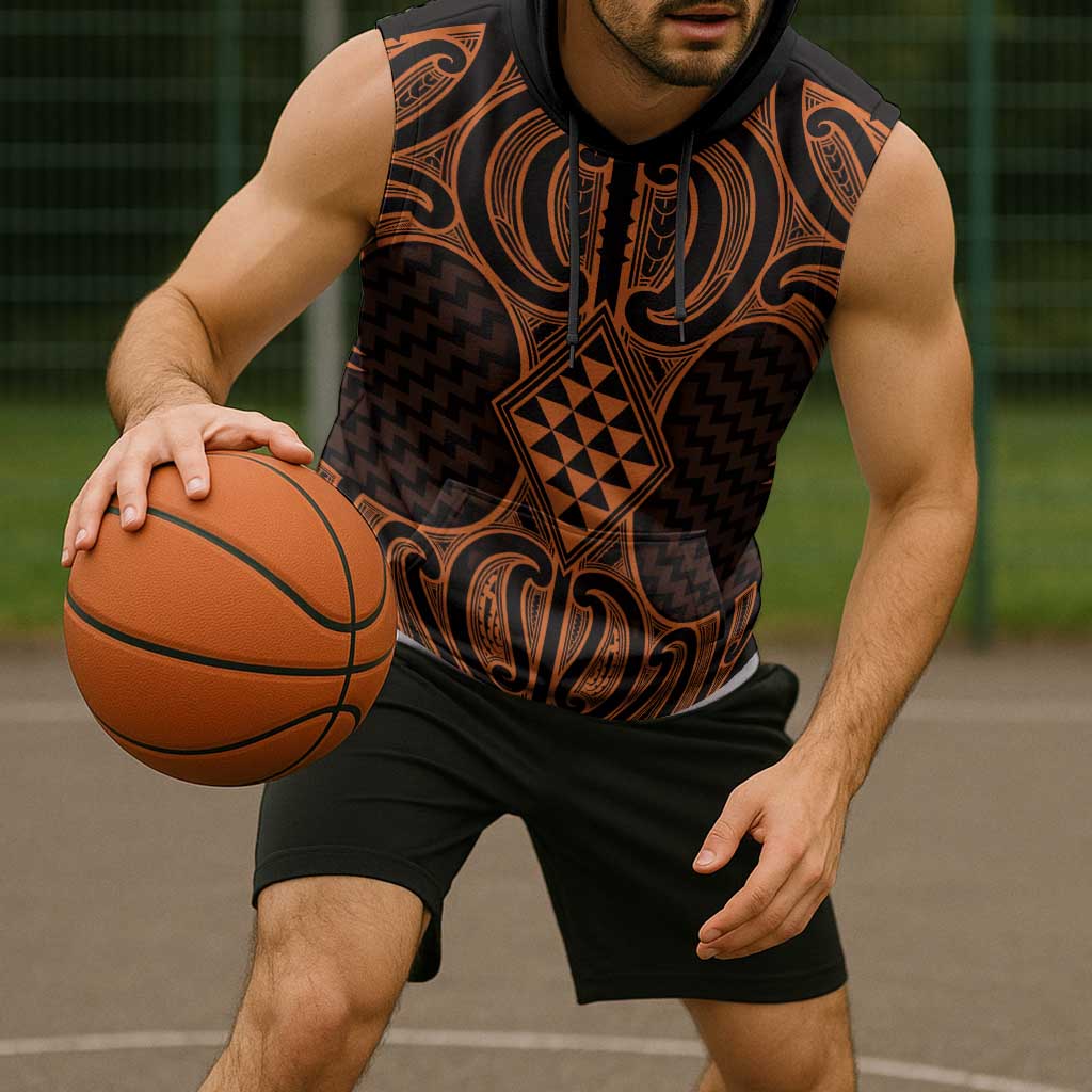 Karaka Maori Ta Moko Poutama Art Sleeveless Hoodie LT9 - Polynesian Pride