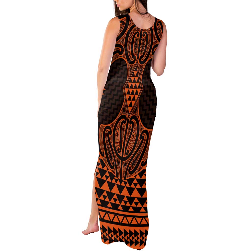 Karaka Maori Ta Moko Poutama Art Tank Maxi Dress LT9 - Polynesian Pride