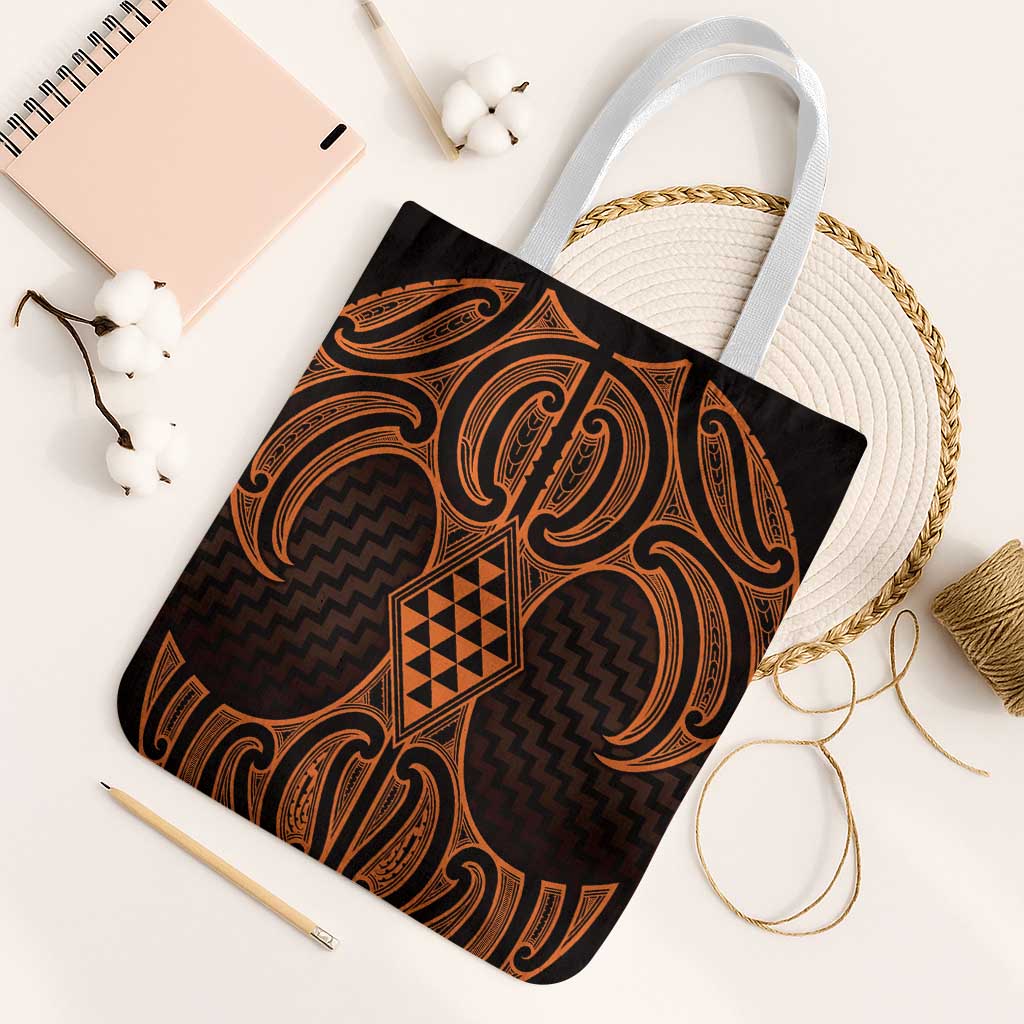 Karaka Maori Ta Moko Poutama Art Tote Bag LT9 White Strap One Size Gold - Polynesian Pride