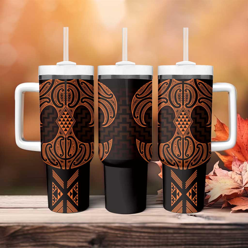 Karaka Maori Ta Moko Poutama Art Tumbler With Handle LT9 - Polynesian Pride