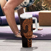 Karaka Maori Ta Moko Poutama Art Tumbler With Handle LT9 - Polynesian Pride