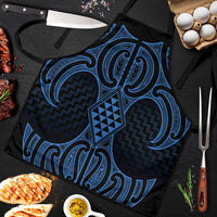 Kikorangi Maori Ta Moko Poutama Art Apron LT9 Blue - Polynesian Pride