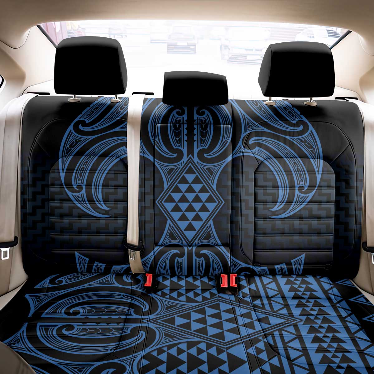 Kikorangi Maori Ta Moko Poutama Art Back Car Seat Cover LT9 - Polynesian Pride