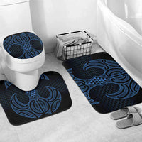 Kikorangi Maori Ta Moko Poutama Art Bathroom Set LT9 Mat Set Only (3 pcs) One Size Blue - Polynesian Pride