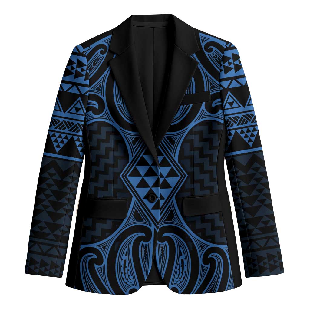 Kikorangi Maori Ta Moko Poutama Art Blazer LT9 Unisex Blue - Polynesian Pride