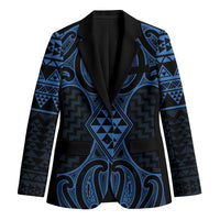 Kikorangi Maori Ta Moko Poutama Art Blazer LT9 Unisex Blue - Polynesian Pride
