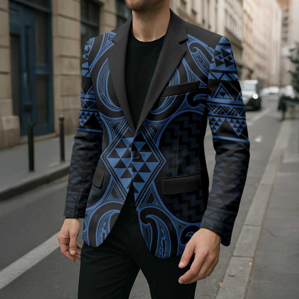 Kikorangi Maori Ta Moko Poutama Art Blazer LT9 - Polynesian Pride
