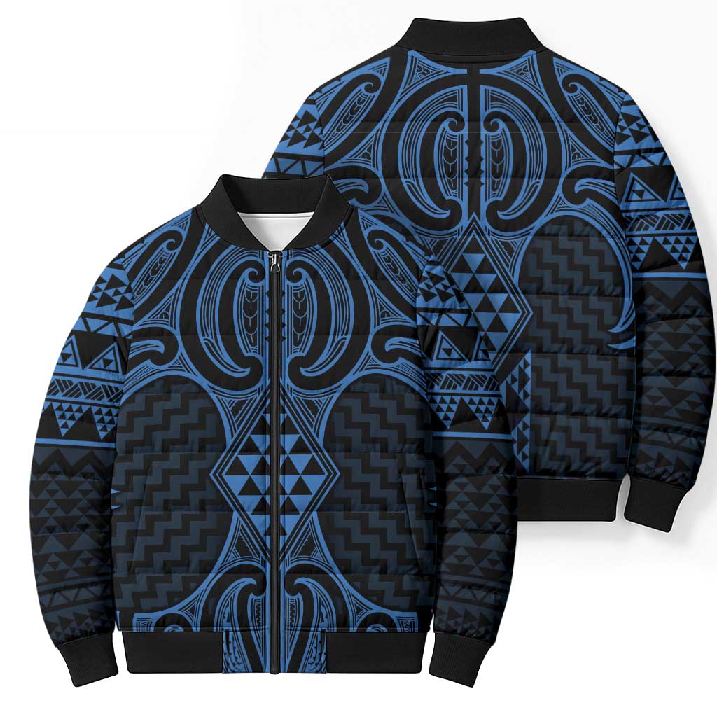 Kikorangi Maori Ta Moko Poutama Art Bomber Puffer Jacket LT9 - Polynesian Pride