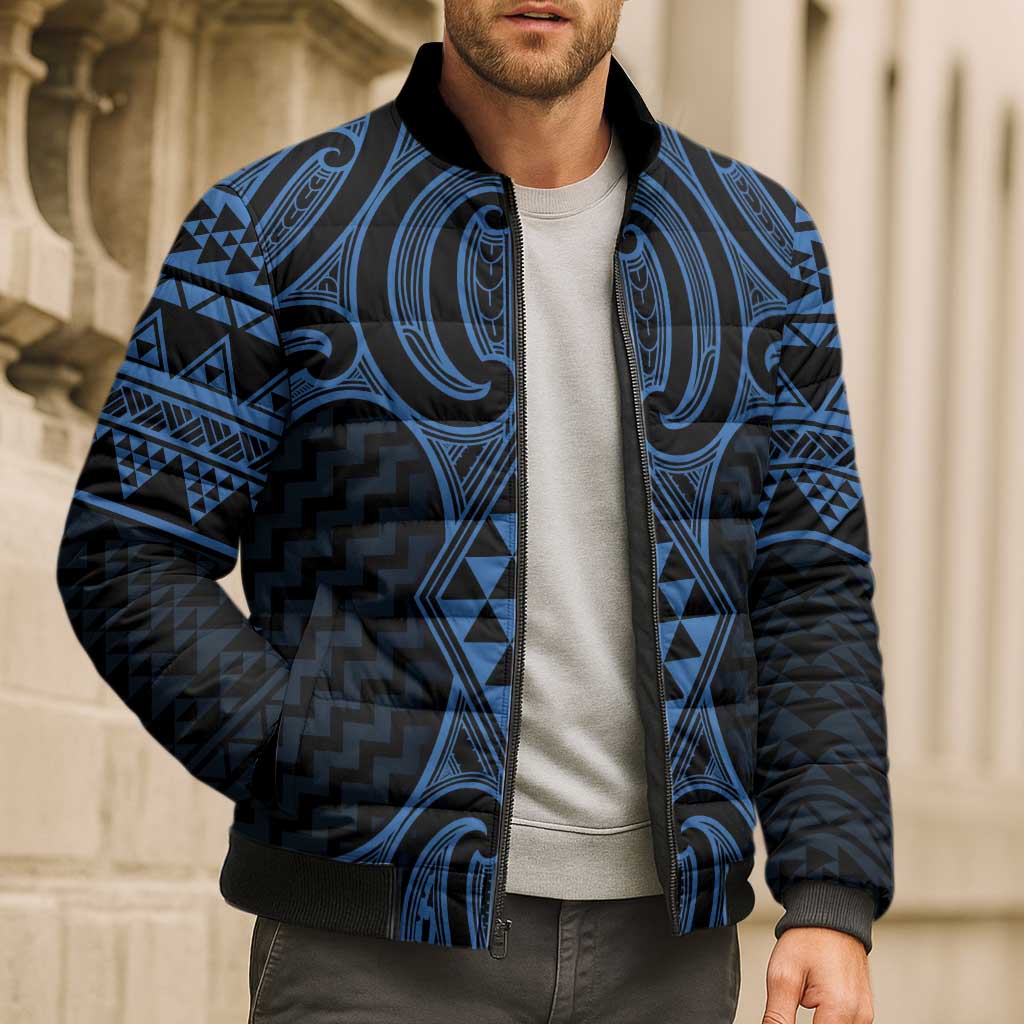 Kikorangi Maori Ta Moko Poutama Art Bomber Puffer Jacket LT9 - Polynesian Pride
