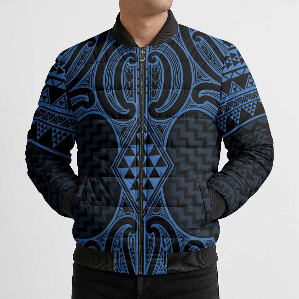 Kikorangi Maori Ta Moko Poutama Art Bomber Puffer Jacket LT9 - Polynesian Pride