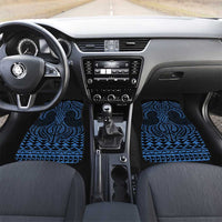 Kikorangi Maori Ta Moko Poutama Art Car Mats LT9 Set 2pcs - Front Blue - Polynesian Pride