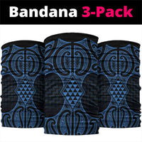 Kikorangi Maori Ta Moko Poutama Art Neck Gaiter LT9 package One Size: 25*50cm Blue - Polynesian Pride