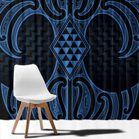 Kikorangi Maori Ta Moko Poutama Art Window Curtain LT9 - Polynesian Pride
