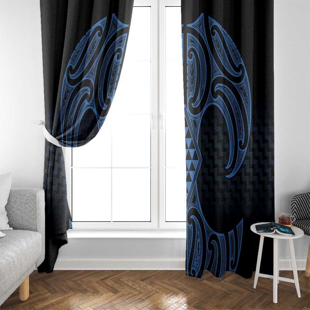 Kikorangi Maori Ta Moko Poutama Art Window Curtain LT9 - Polynesian Pride