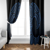 Kikorangi Maori Ta Moko Poutama Art Window Curtain LT9 - Polynesian Pride