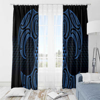 Kikorangi Maori Ta Moko Poutama Art Window Curtain LT9 - Polynesian Pride