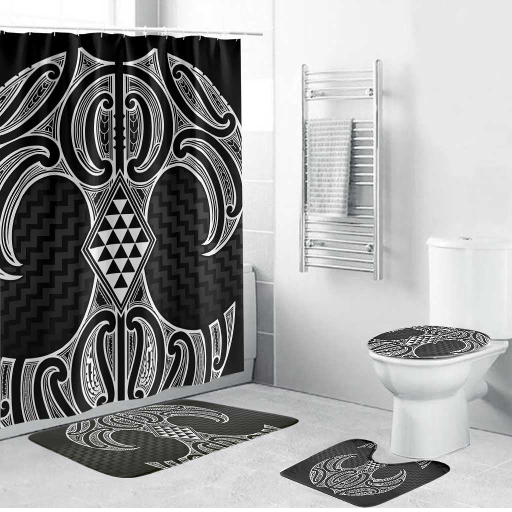 Ma Maori Ta Moko Poutama Art Bathroom Set LT9 Bathroom Set (4 pcs) White - Polynesian Pride