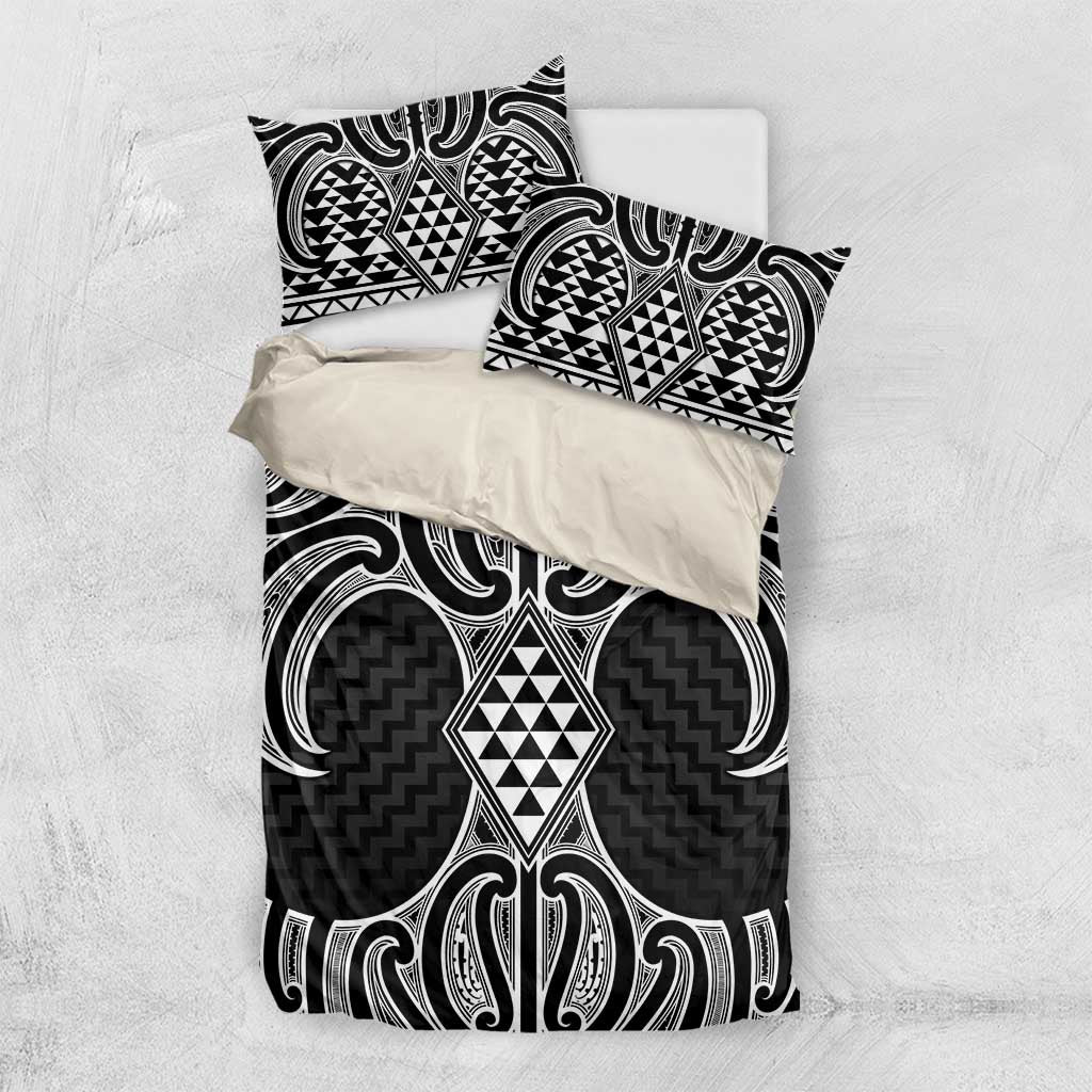 Ma Maori Ta Moko Poutama Art Bedding Set LT9 US Twin 172cm x 218cm White - Polynesian Pride