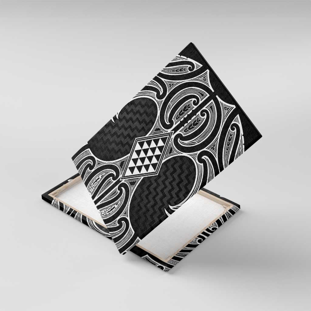 Ma Maori Ta Moko Poutama Art Canvas Wall Art LT9 With Frame White - Polynesian Pride