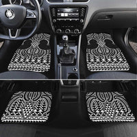 Ma Maori Ta Moko Poutama Art Car Mats LT9 Set 4pcs White - Polynesian Pride