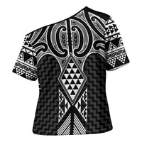 Ma Maori Ta Moko Poutama Art Cross Shoulder Shirt LT9 - Polynesian Pride