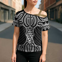 Ma Maori Ta Moko Poutama Art Cross Shoulder Shirt LT9 - Polynesian Pride