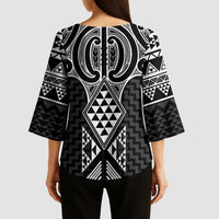 Ma Maori Ta Moko Poutama Art Kimono Sleeve Blouse LT9 - Polynesian Pride