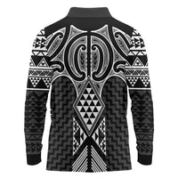 Ma Maori Ta Moko Poutama Art Long Sleeve Polo Shirt LT9 - Polynesian Pride