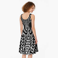 Ma Maori Ta Moko Poutama Art Midi Dress LT9 - Polynesian Pride