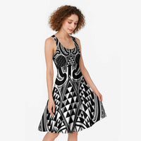 Ma Maori Ta Moko Poutama Art Midi Dress LT9 - Polynesian Pride