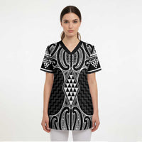 Ma Maori Ta Moko Poutama Art Scrub Top LT9 - Polynesian Pride