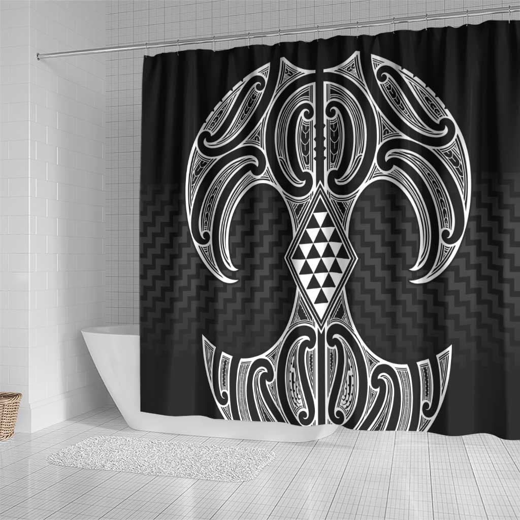 Ma Maori Ta Moko Poutama Art Shower Curtain LT9 - Polynesian Pride