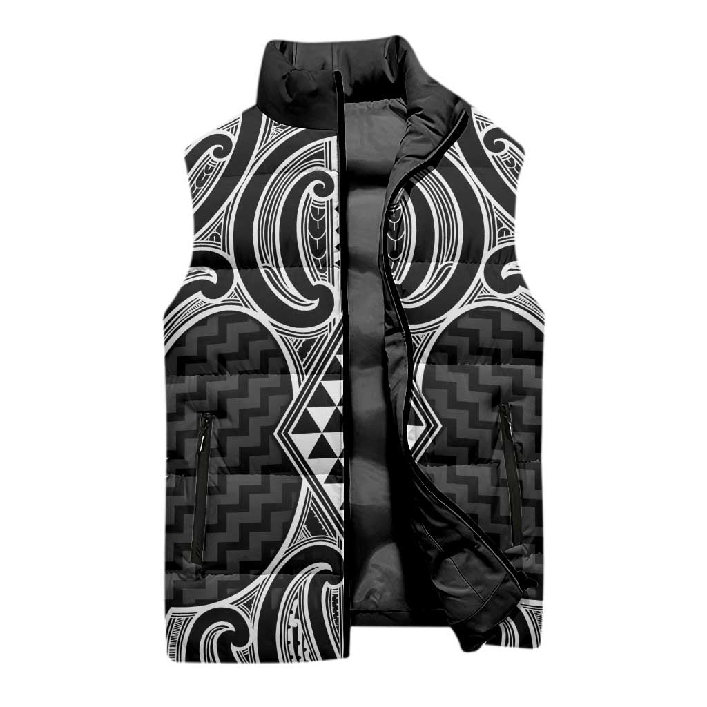Ma Maori Ta Moko Poutama Art Sleeveless Puffer Jacket LT9 - Polynesian Pride