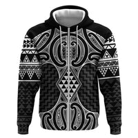 Ma Maori Ta Moko Poutama Art Zip Hoodie LT9 Zip Hoodie White - Polynesian Pride