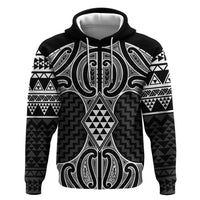Ma Maori Ta Moko Poutama Art Zip Hoodie LT9 Pullover Hoodie White - Polynesian Pride