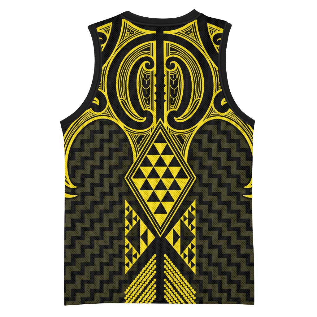 Mahi-dawg Maori Ta Moko Poutama Art Basketball Jersey LT9 - Polynesian Pride