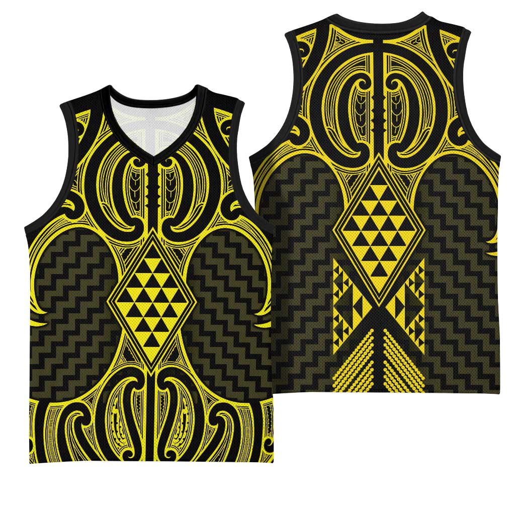 Mahi-dawg Maori Ta Moko Poutama Art Basketball Jersey LT9 - Polynesian Pride