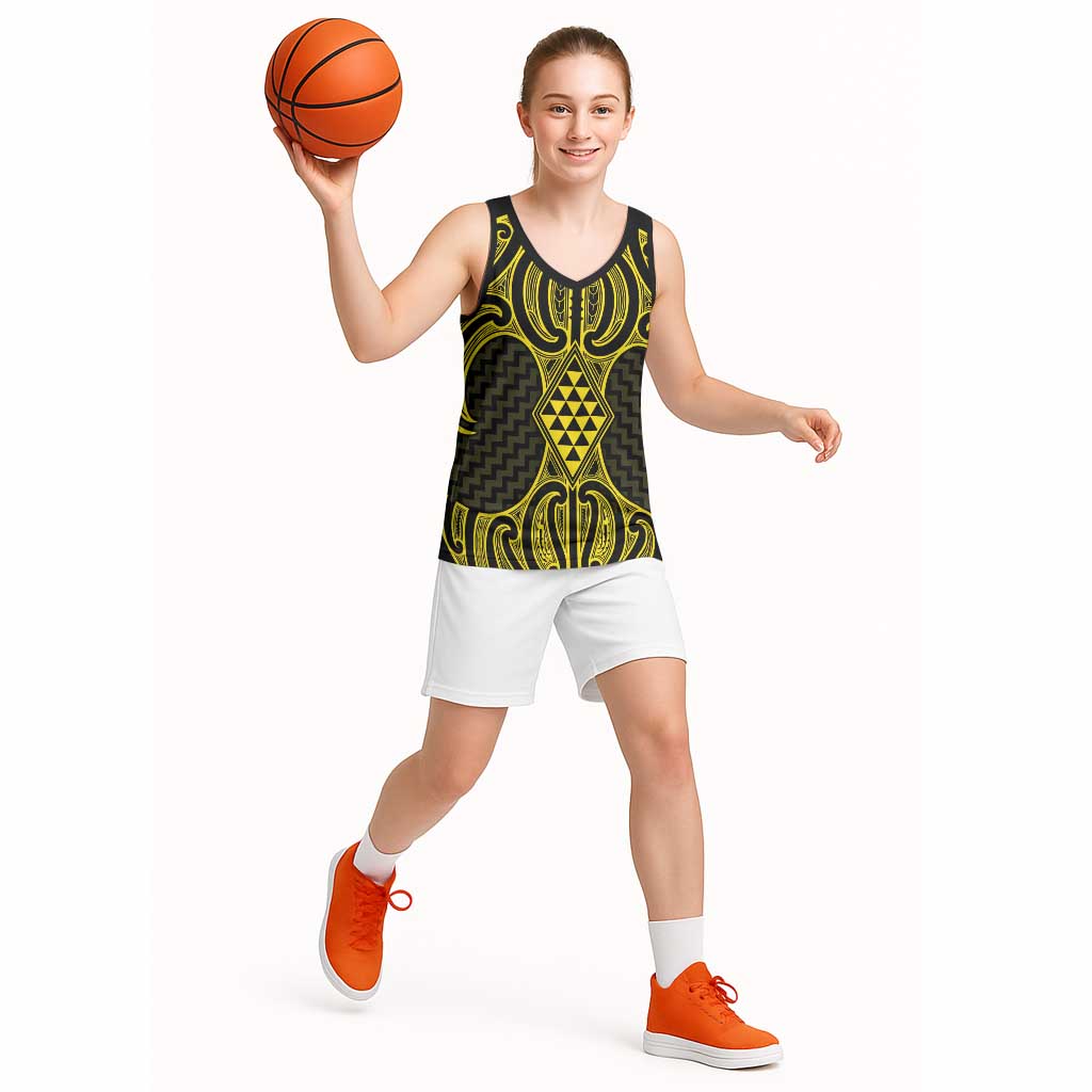 Mahi-dawg Maori Ta Moko Poutama Art Basketball Jersey LT9 - Polynesian Pride