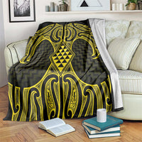Mahi-dawg Maori Ta Moko Poutama Art Blanket LT9 Yellow - Polynesian Pride