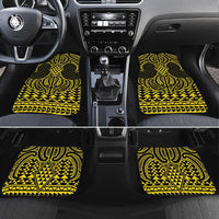 Mahi-dawg Maori Ta Moko Poutama Art Car Mats LT9 Set 4pcs Yellow - Polynesian Pride