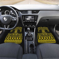 Mahi-dawg Maori Ta Moko Poutama Art Car Mats LT9 Set 2pcs - Front Yellow - Polynesian Pride